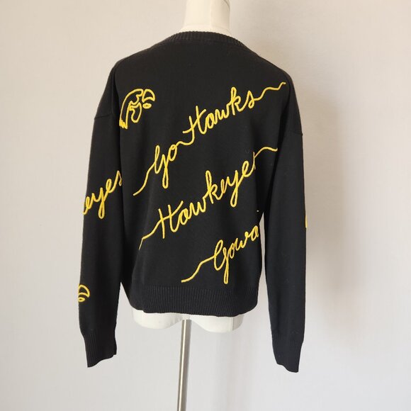 NEW Kadyluxe Iowa Hawkeyes Embroidered Love Letter Sweater Wool Blend - Picture 8 of 14